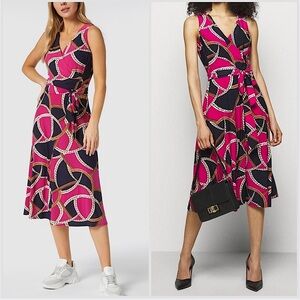 Ralph Lauren Petite Print Tie-Waist Jersey Dress Size 8P‎ New with Tags